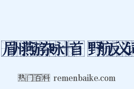 眉州燕游杂咏十首·野航反义词是什么意思的图片